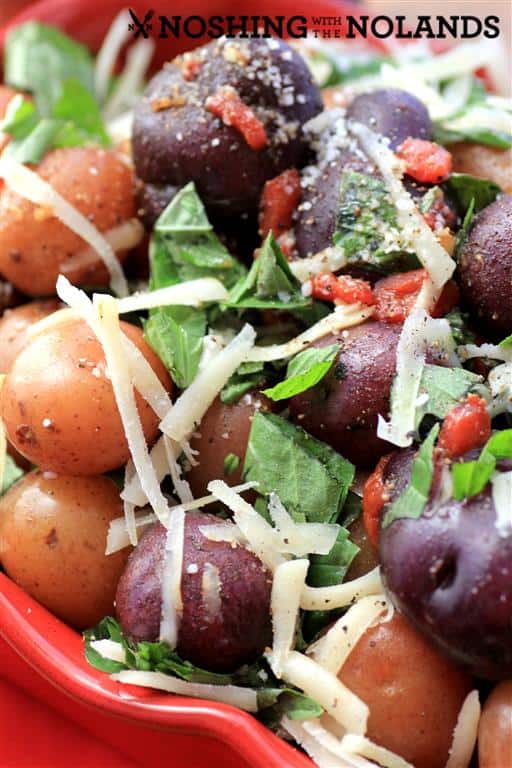 Little Potatoes with Basil and Roasted Red Peppers by Noshing With The Nolands