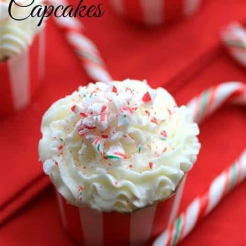 Vanilla Candy Cane Cupcakes