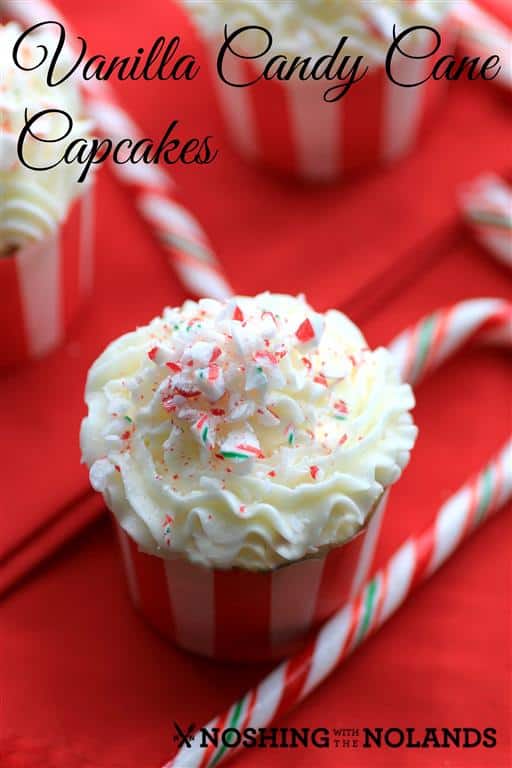 Vanilla Candy Cane Cupcakes by Noshing With The Nolands 