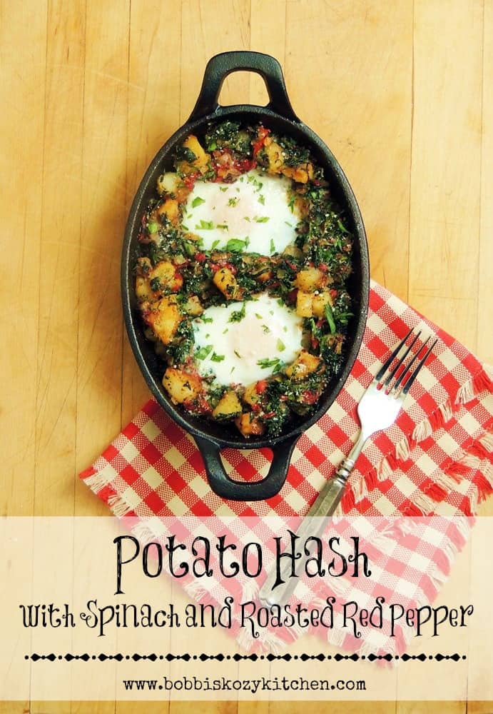 Potato Hash with Spinach and Roasted Red Pepper by Bobbi's Kozy Kitchen