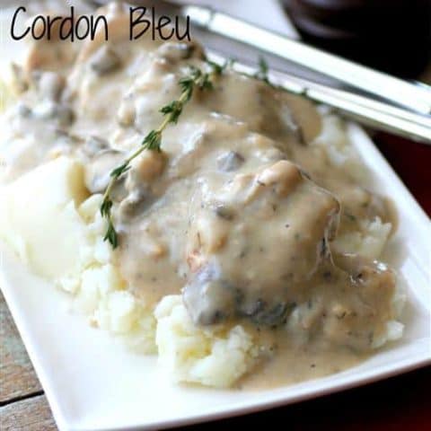 Slow Cooker Mushroom Chicken Cordon Bleu