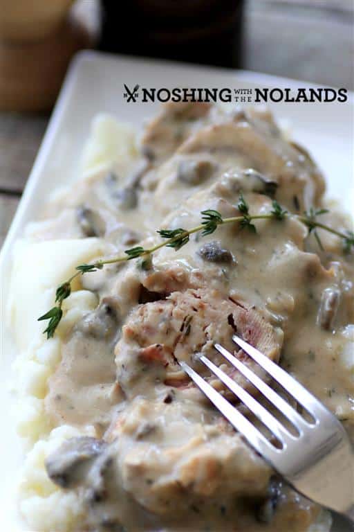 Slow Cooker Mushroom Chicken Cordon Bleu by Noshing With The Nolands 