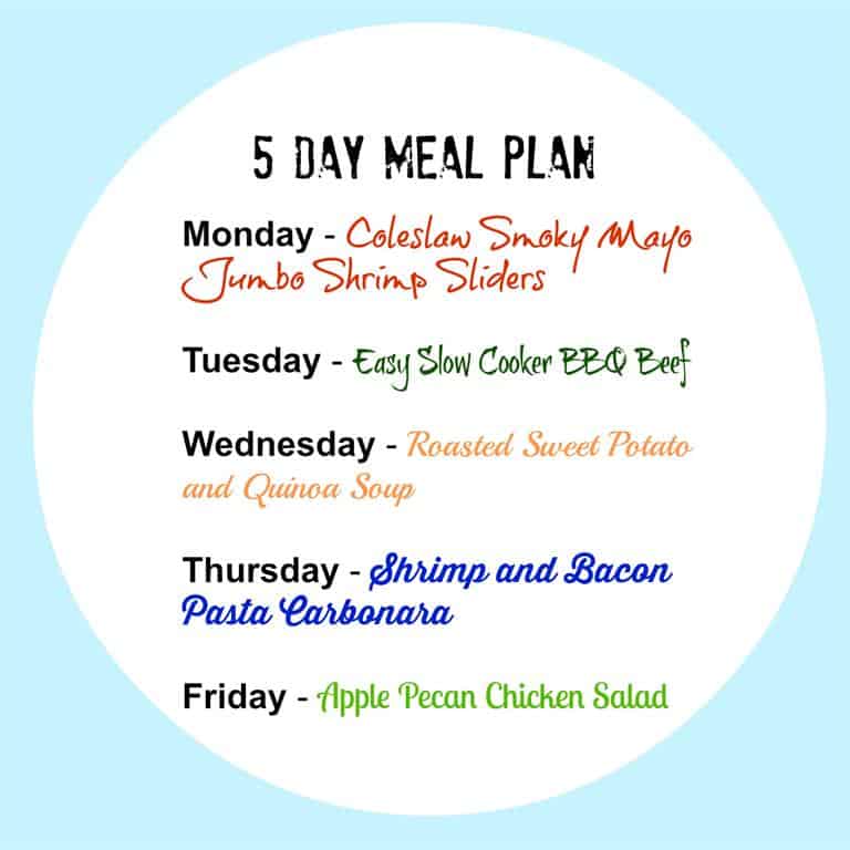 5 Day Meal Plan by Noshing With The Nolands