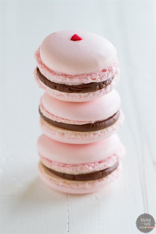 Chocolate Cherry French Macarons by Taste and Tell
