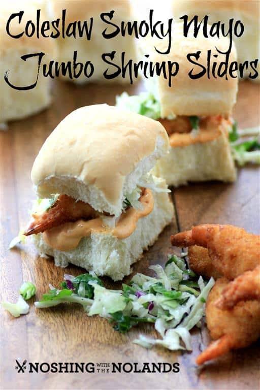 Coleslaw Smoky Mayo Jumbo Shrimp Sliders by Noshing With The Nolands