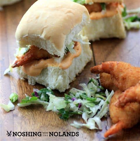 Coleslaw Smoky Mayo Jumbo Shrimp Sliders by Noshing With The Nolands 