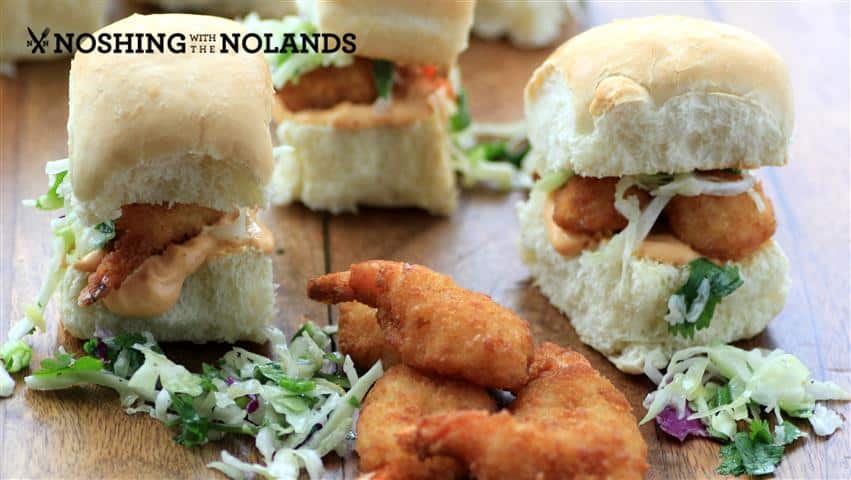 Coleslaw Smoky Mayo Jumbo Shrimp Sliders by Noshing With The Nolands 