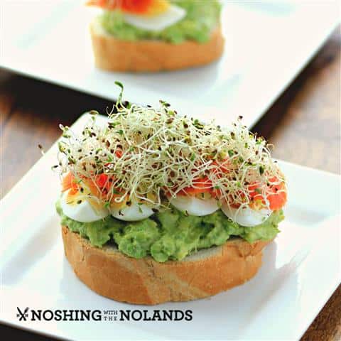 Open Faced Egg Avocado Smoked Salmon Sandwich by Noshing With The Nolands 