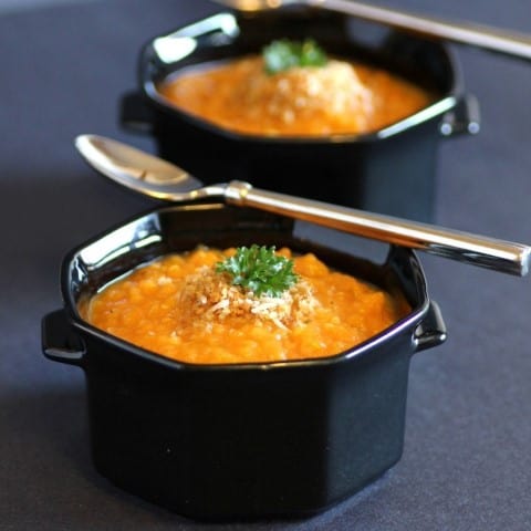 Roasted Sweet Potato and Quinoa Soup by Noshing With The Nolands