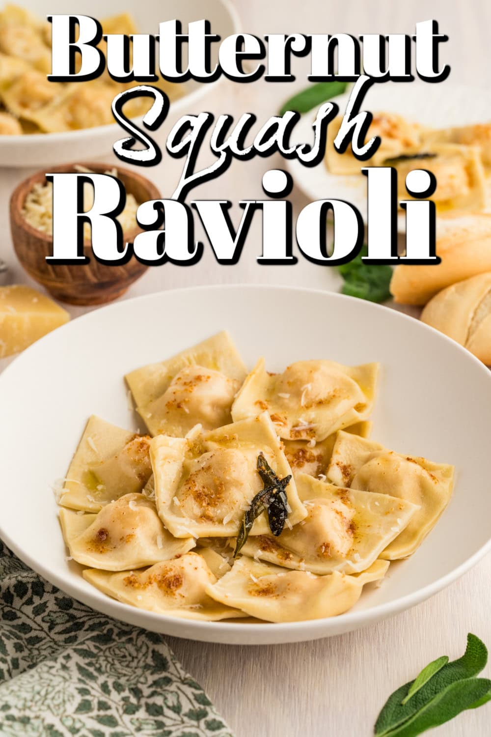 Butternut Squash Ravioli Recipe Pin. 