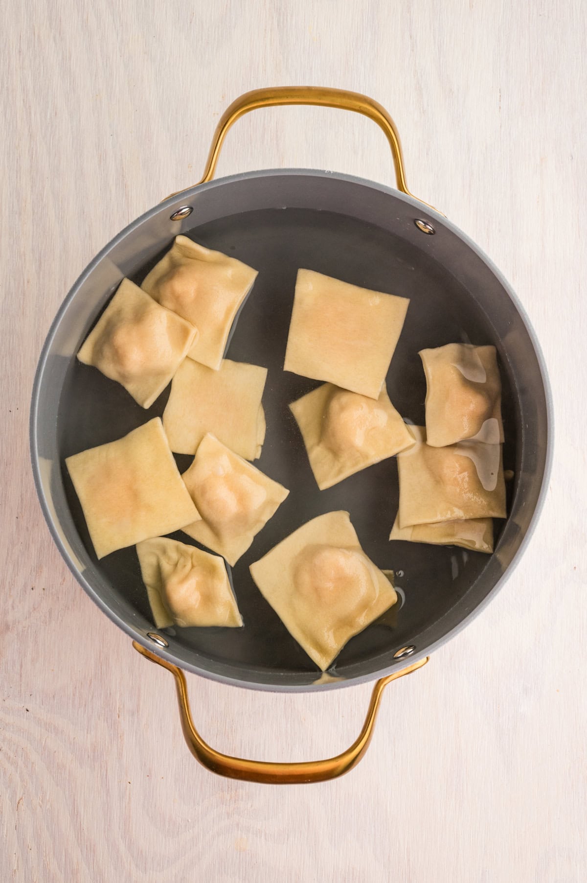 Ravioli boiling. 