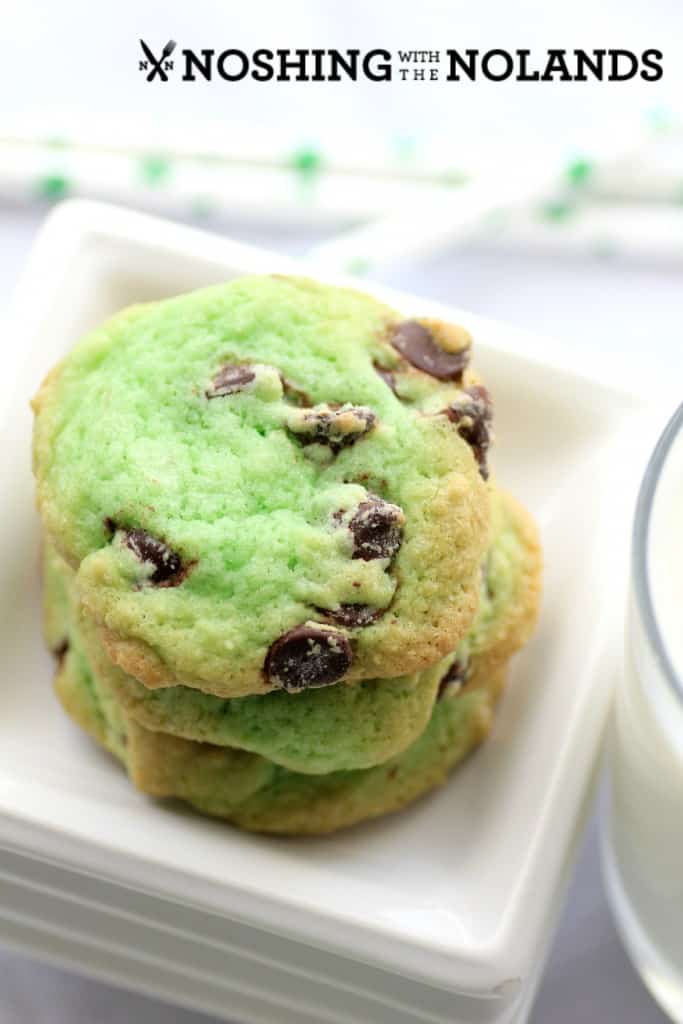 Mint Chocolate Chip Cookies by Noshing With The Nolands 