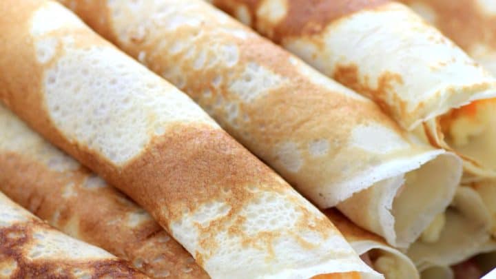 Egg, Ham and Cheese Stuffed Crepes