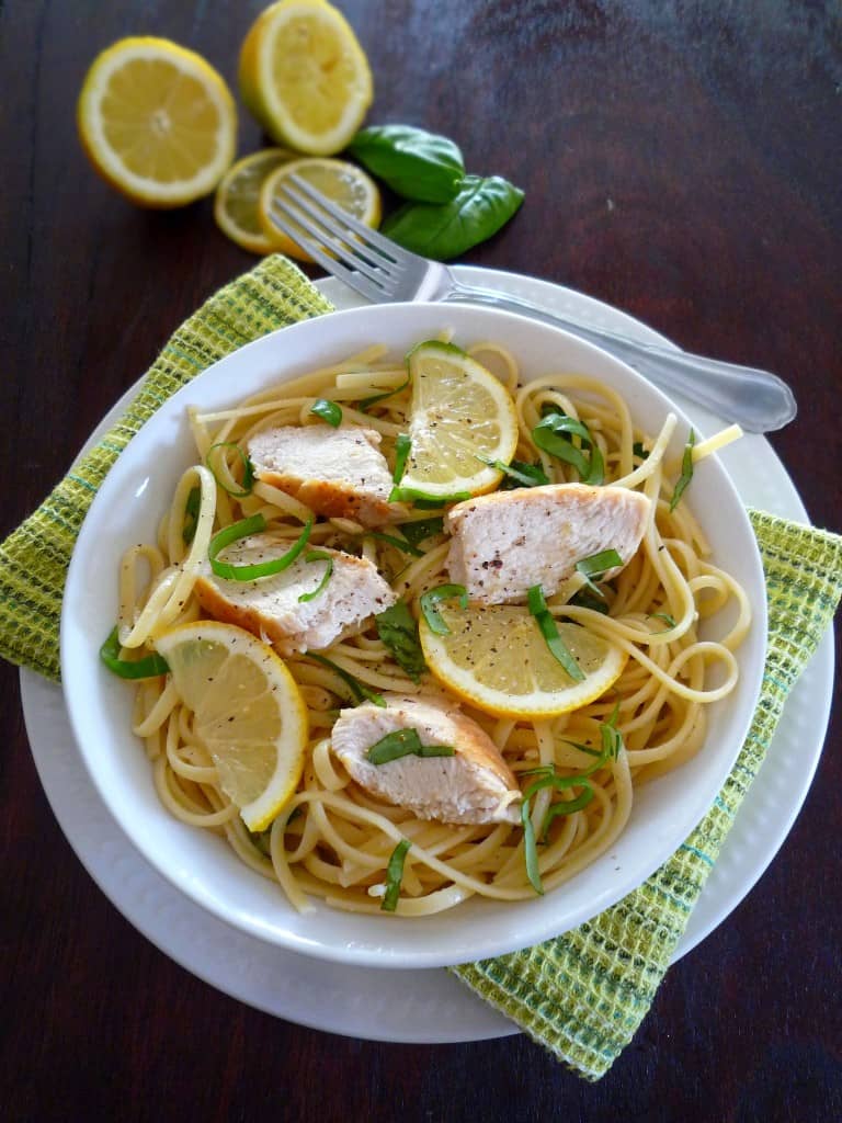 Simple Lemon Basil Pasta with Chicken by The McCallum's Shamrock Patch