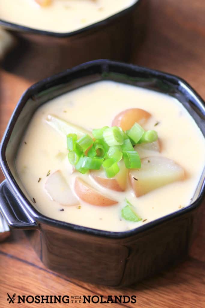 Cheesy Potato Soup, overhead shot