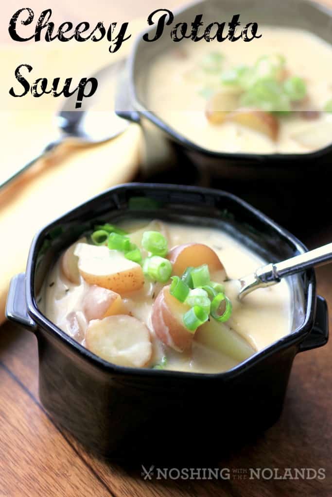 Potato soup in bowl with a spoon