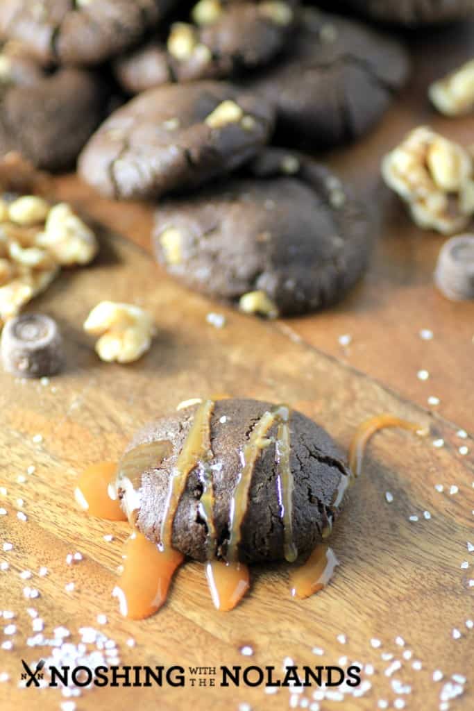 Chocolate Walnut Caramel Stuffed Cookies by Noshing With The Nolands 
