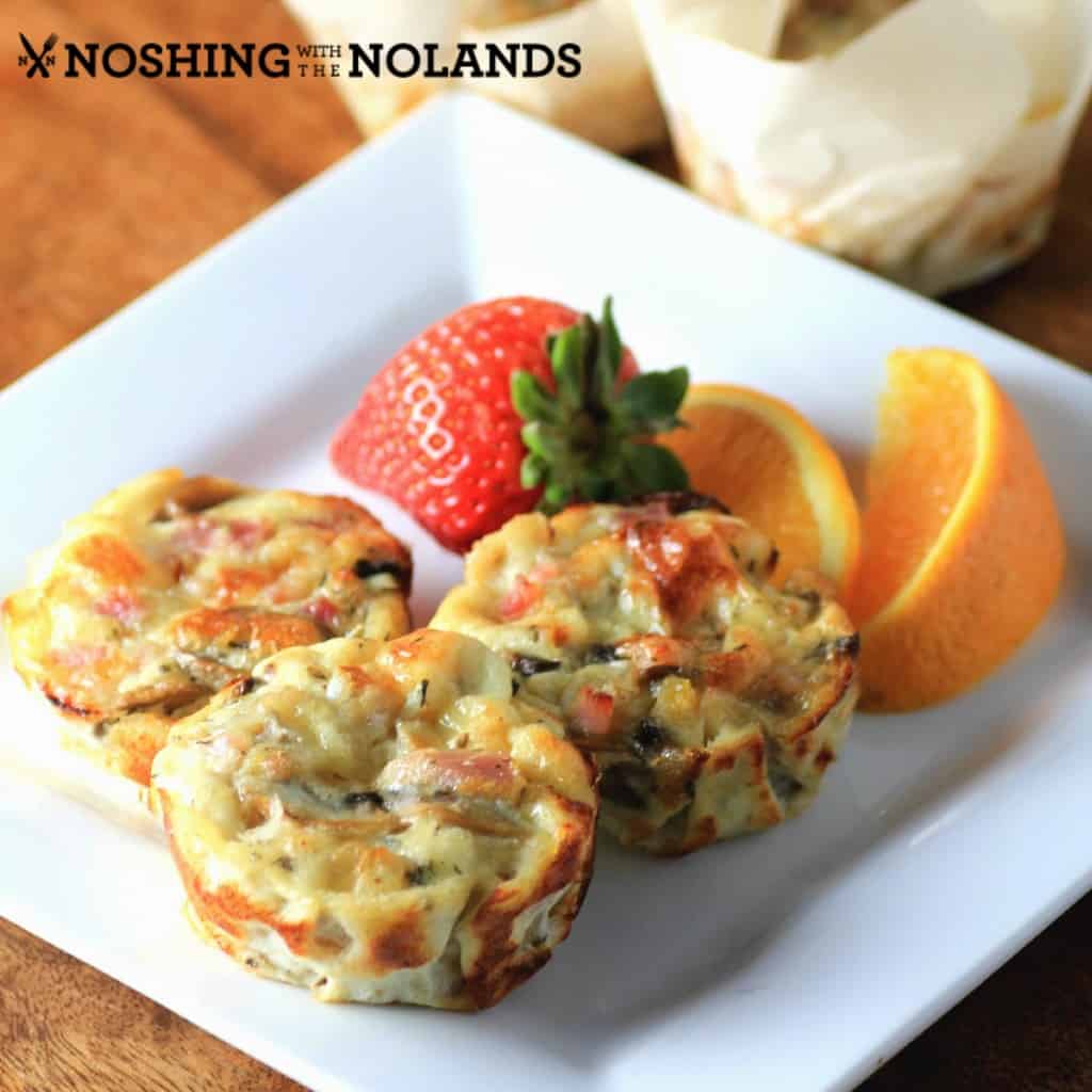 Individual Canadian Ham Mushroom Frittatas by Noshing With The Nolands