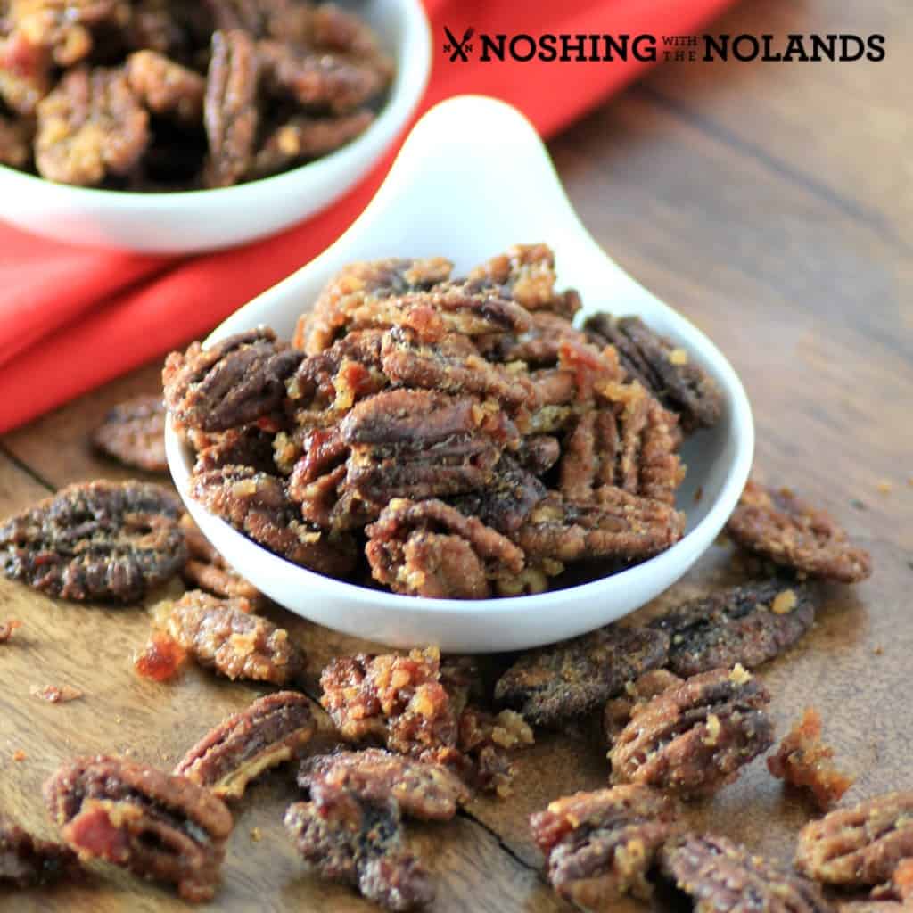 Maple Cinnamon Bacon Pecans by Noshing With The Nolands