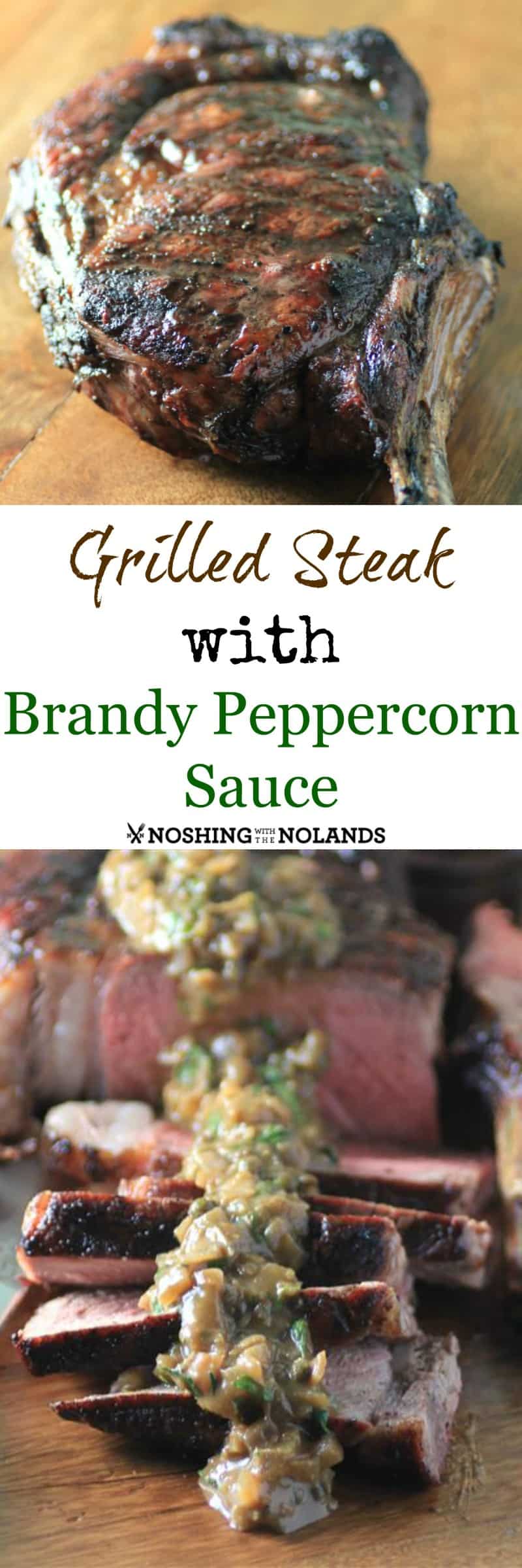 Grilled Steak with Brandy Peppercorn Sauce