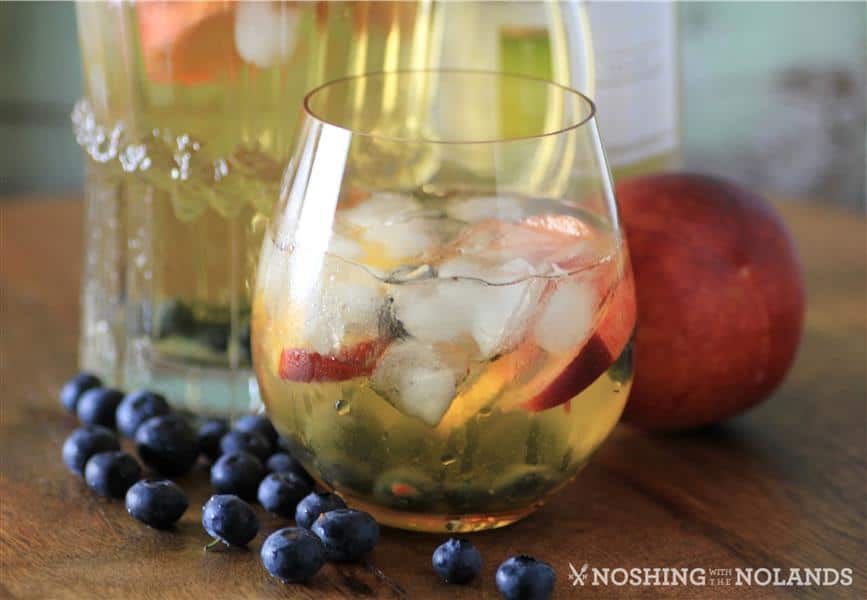 Peach Blueberry White Wine Sangria by Noshing With The Nolands (4) (Custom)