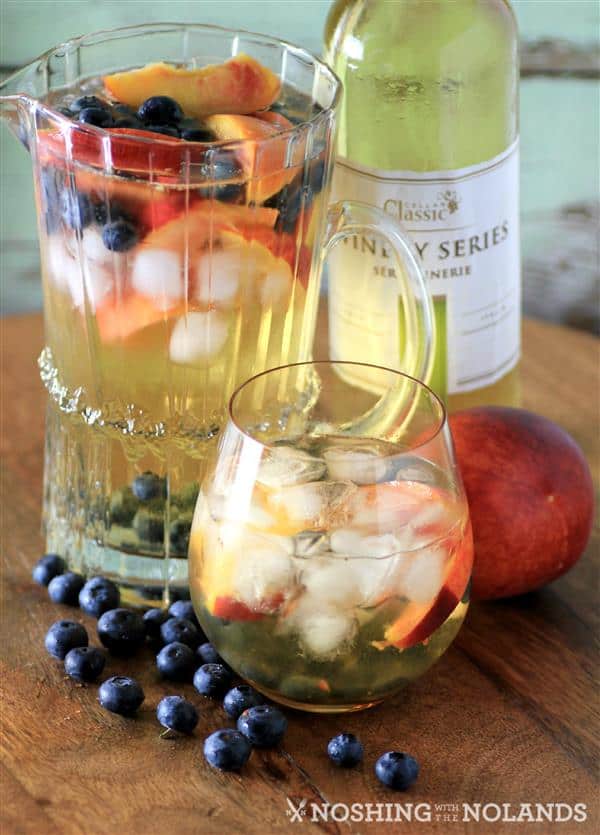 Peach Blueberry White Wine Sangria by Noshing With The Nolands