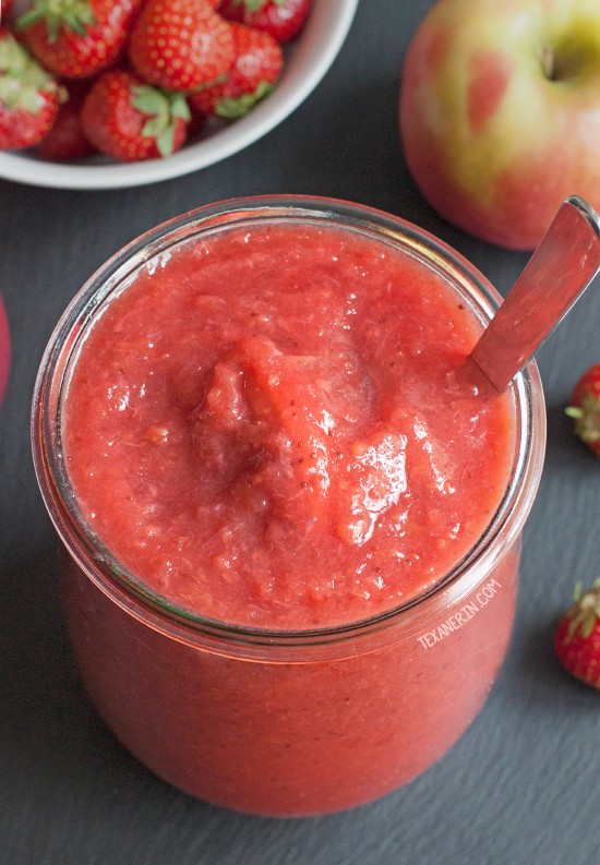 Strawberry Applesauce (2 Ingredients!) from Texanerin Baking