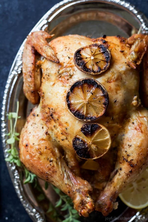 Oven Roasted Chicken with Lemon Garlic Butter by Joyful Healthy Eats