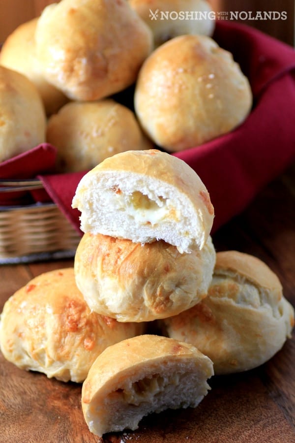 Smoked Cheddar Caramelized Onion Dinner Rolls by Noshing With The Nolands 