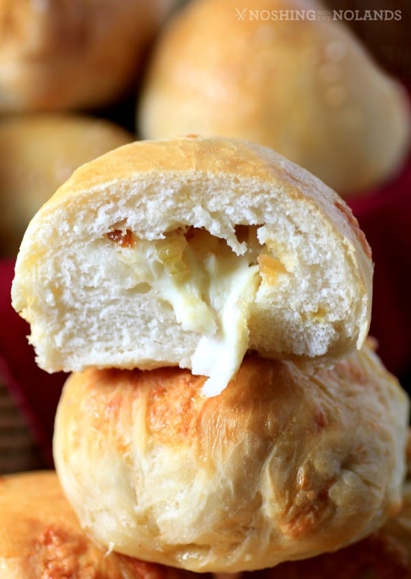 Smoked Cheddar Caramelized Onion Dinner Rolls by Noshing With The Nolands