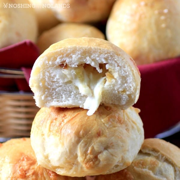 Smoked Cheddar Caramelized Onion Dinner Rolls by Noshing With The Nolands 