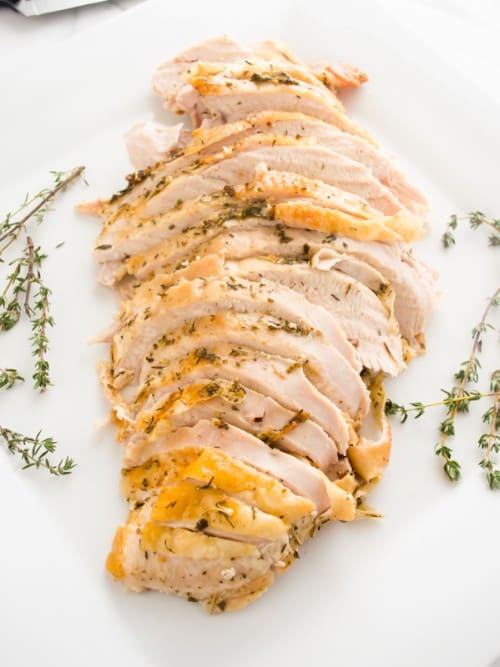 Simple Herb and Garlic Roasted Turkey Breast by Flavor The Moments