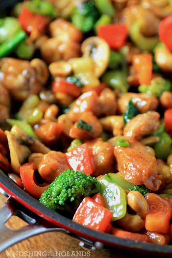 Asian Skillet Stir Fry in a red skillet