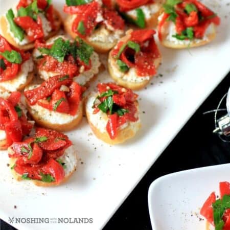 Ricotta Roasted Red Pepper Crostini