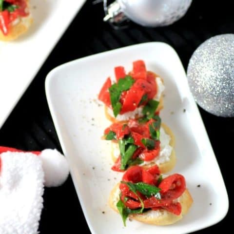 Ricotta Roasted Red Pepper Crostini