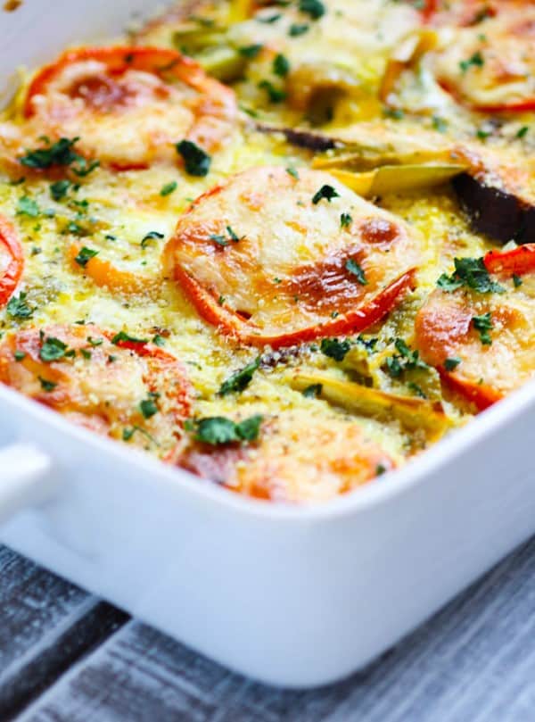 Hatch Green Chile and Tomato Egg Casserole by Cotter Crunch