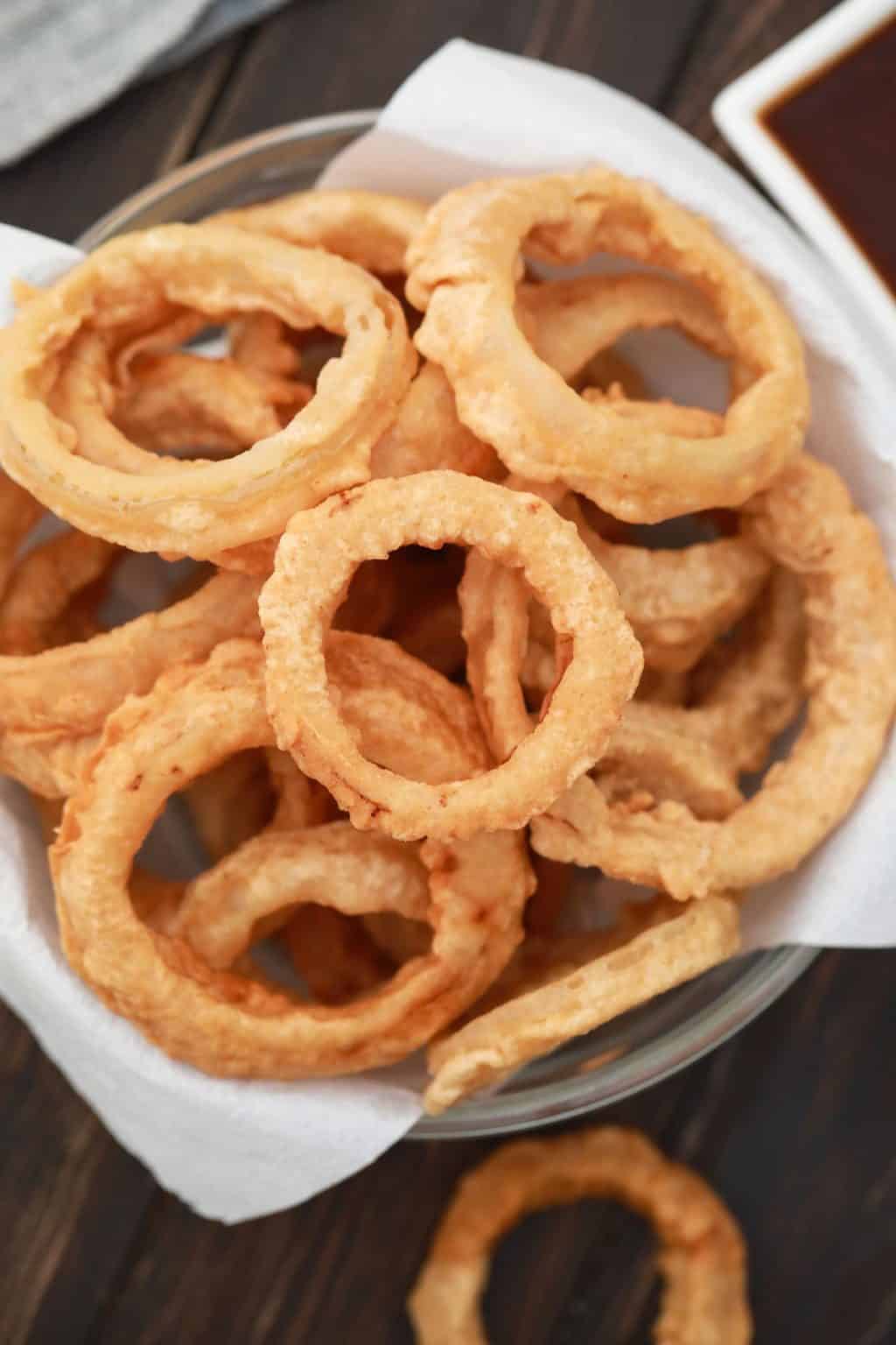 Beer Battered Onion Rings with Southern BBQ Sauce