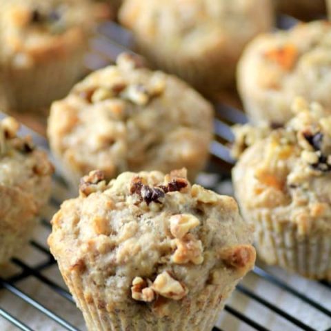 Banana Apricot Walnut Muffins