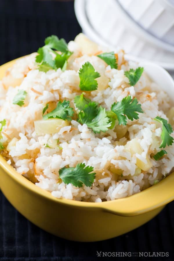 How to Make Pineapple Coconut Rice by Noshing With The Nolands, is a fantastic rice side dish that pairs with everything from ham to many Asian dishes!