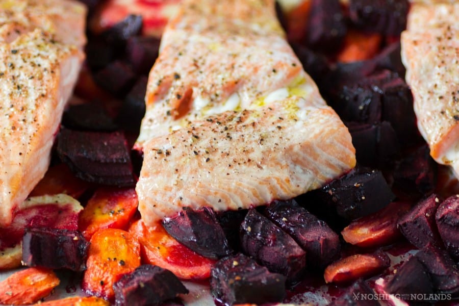 -Roasted Salmon and Root Vegetables with Horseradish Sauce 2 (Custom)