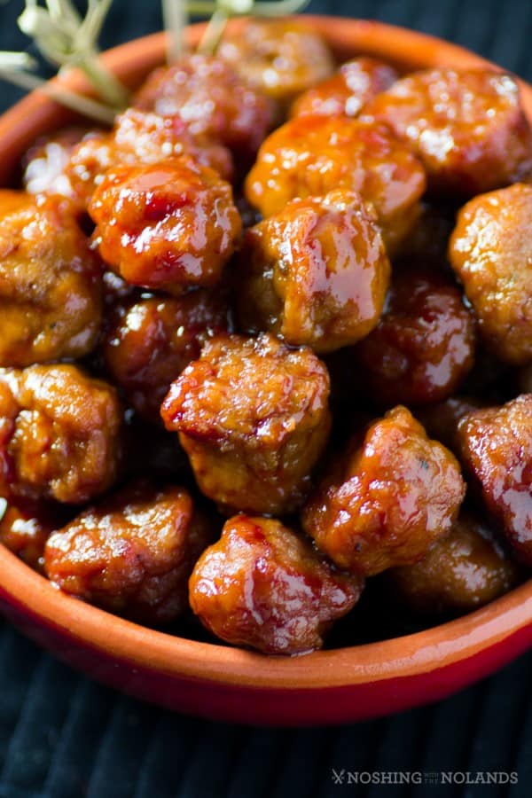Slow Cooker Turkey Appetizer Jelly Meatballs by Noshing With The Nolands