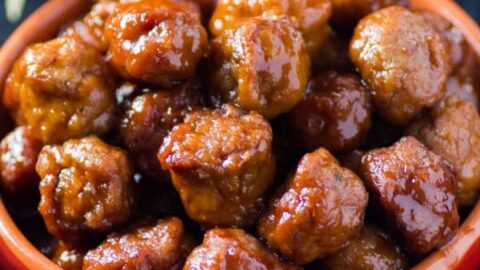 Slow Cooker Turkey Appetizer Jelly Meatballs #SundaySupper