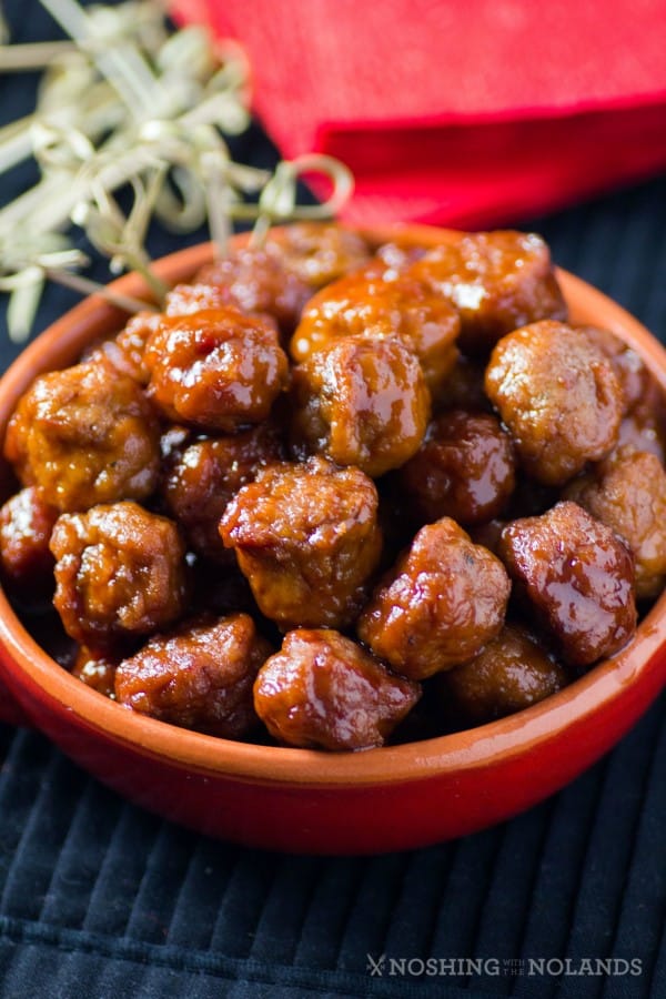 Slow Cooker Turkey Appetizer Jelly Meatballs by Noshing With The Nolands