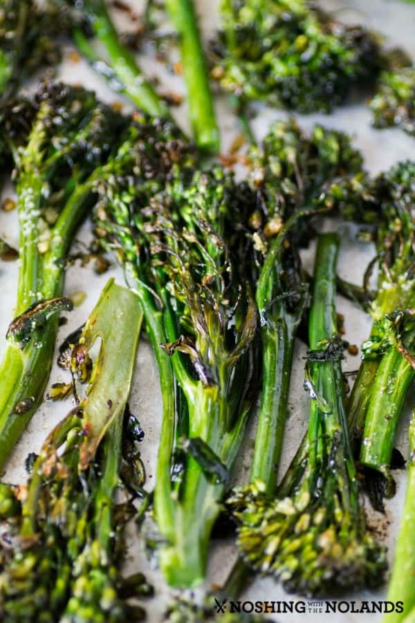 Garlic Roasted Broccolini from the oven