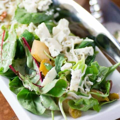 Caramelized Pear, Pecan, Gorgonzola Noodle Salad