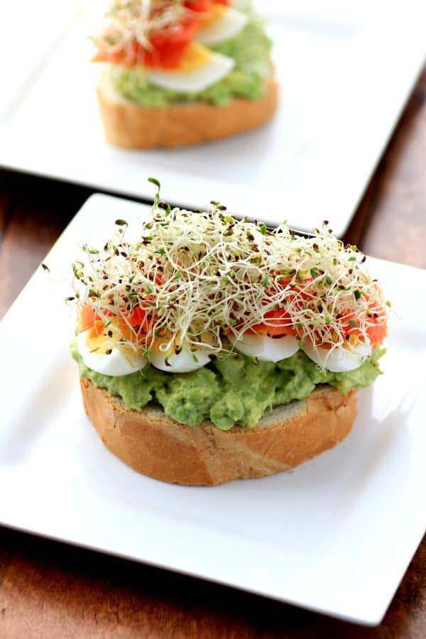 Open Faced Egg Avocado Smoked Salmon Sandwich by Noshing With The Nolands