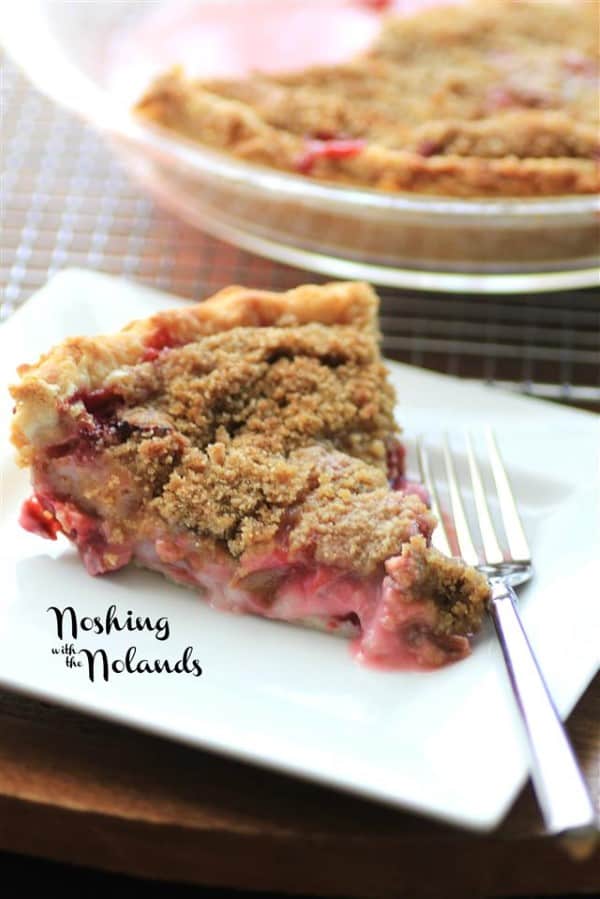 Rhubarby Strawberry Sour Cream Pie by Noshing With The Nolands 