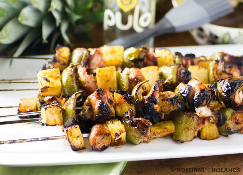 Bacon Wrapped Chicken and Pineapple Skewers 