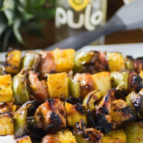 Bacon Wrapped Chicken & Pineapple Skewers