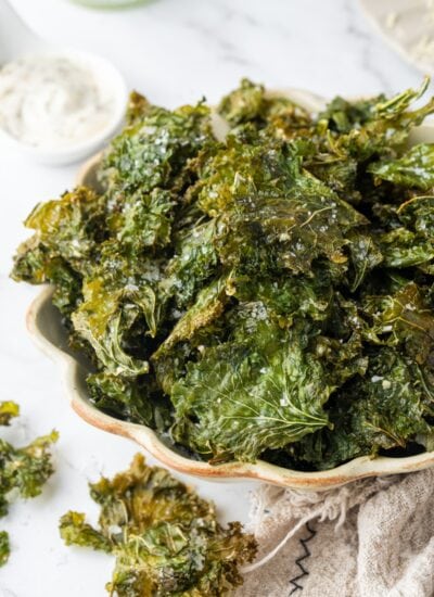 Kale Chips in a bowl.